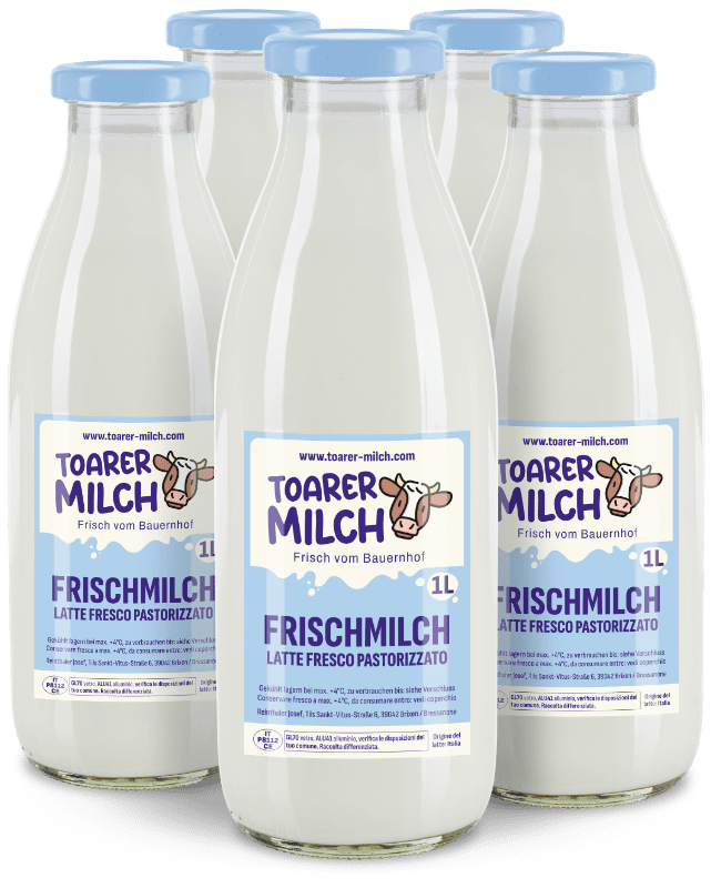 Toarer Milch in der praktischen Glasmehrwegflasche
